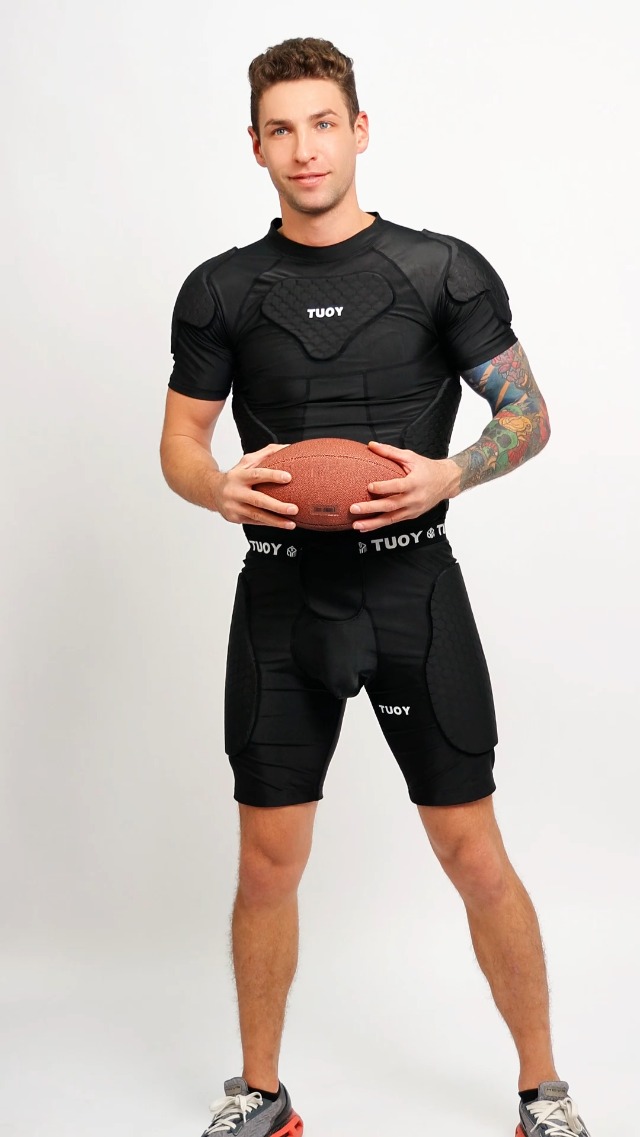 Amazon.com : TUOY New Football Rib Chest Protector Shirt Padded