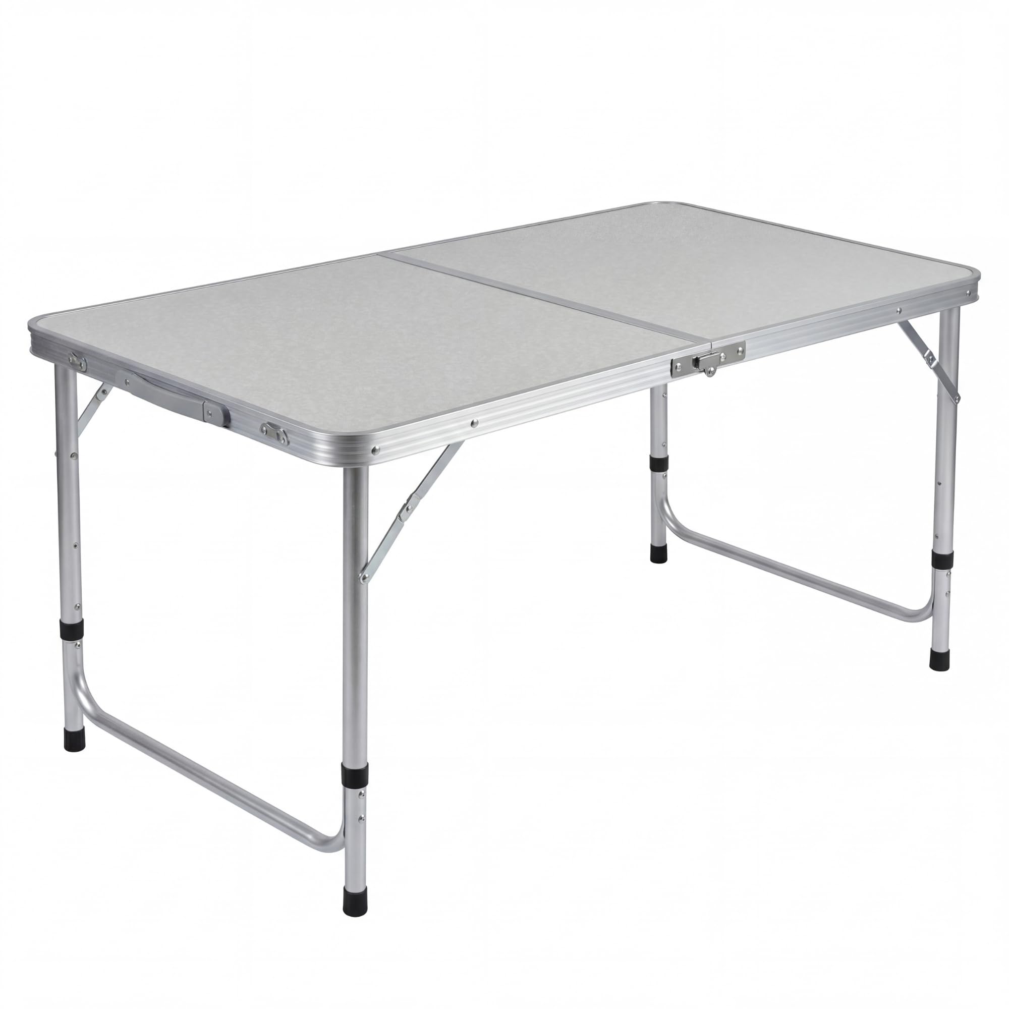 BigDean Klapptisch Campingtisch 120x60cm Höhenverstellbar & Stabil Alu Gestell mit Tragegriff