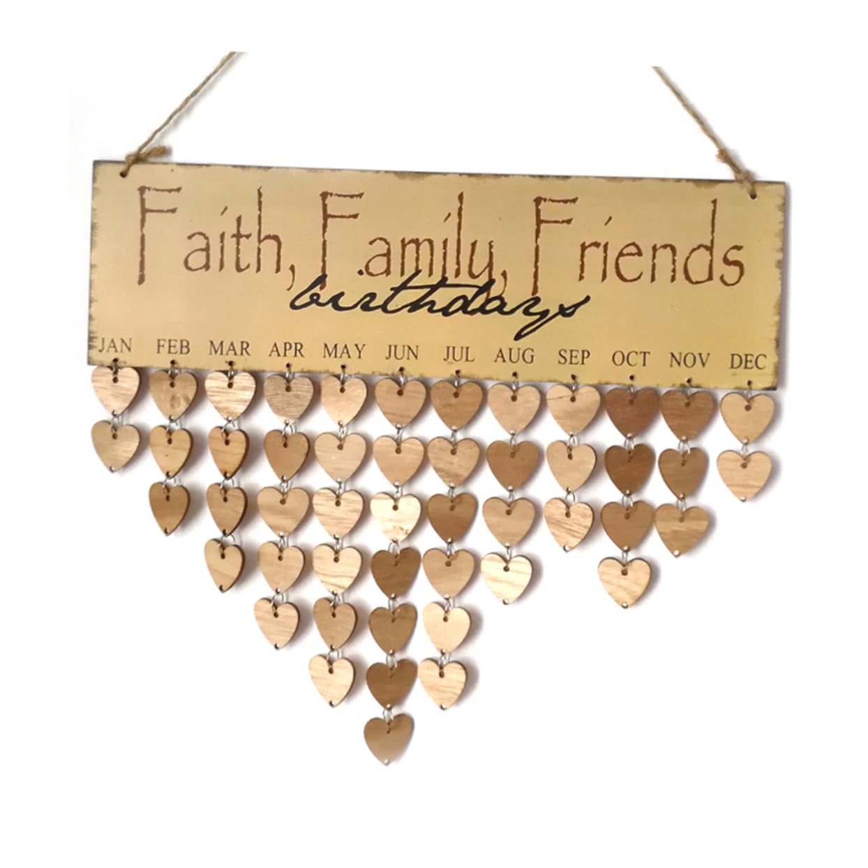 PRETYZOOM Calendario De Tablero De Madera De 3 Piezas Calendarios Personalizados Un Aniversario Fe Familia Amigos Decoración Calendario DIY Decorar Recuerdo Conmemorativo Decoración Rubor