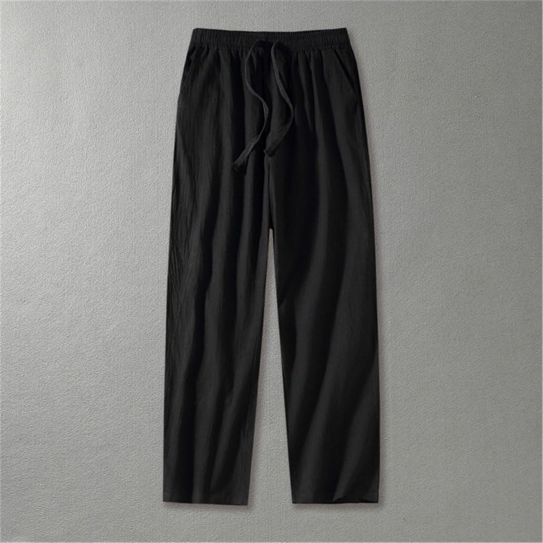 Pantalones De Lino para Hombre Pantalones De Lino De Verano De Talla Grande Pantalones Casuales De Talla Grande