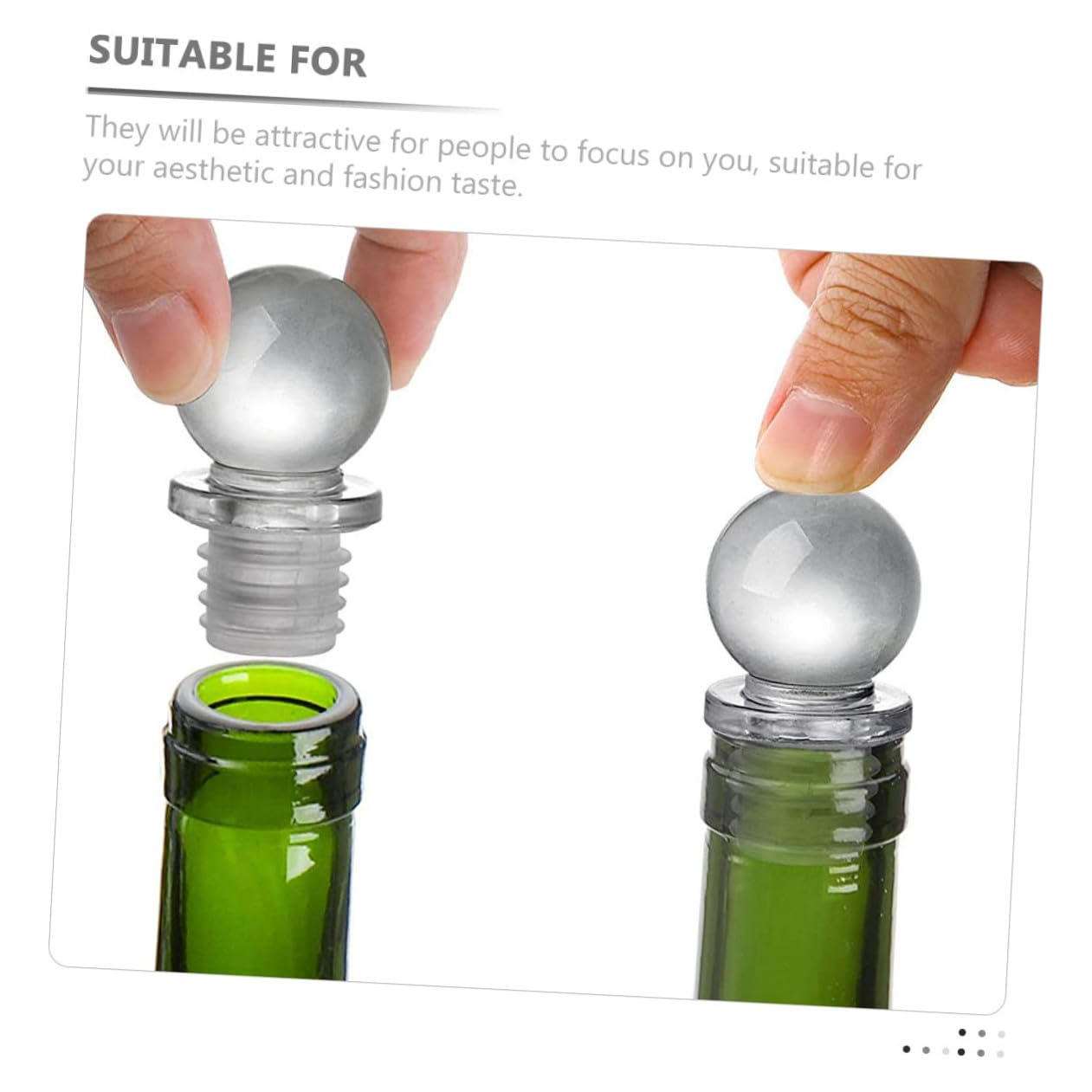 24 Piezas Tapones para Botellas Tapón de Bola de Vidrio Decorativo Sellado Fiable para Vino Aromaterapia Compatible con Varias Botellas Portátil y Ligero
