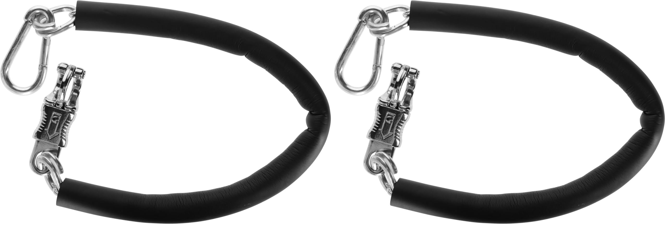 Kerbl 321414 Anbindekette mit PVC-Überzug 50 cm, Panikhaken und Karabiner, Silber (Packung mit 2)
