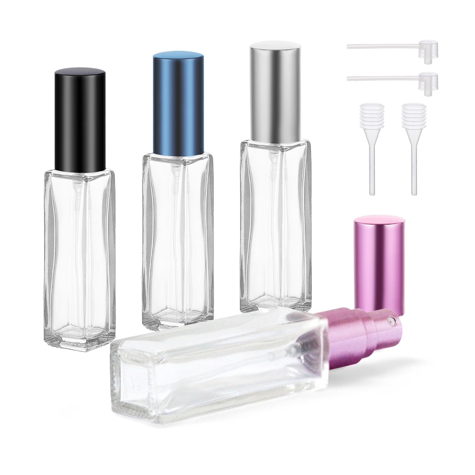 YOCASII Travel Perfume Bottle Refillable Mini Spray Bottle for Travel, Refillable Perfume Atomizer, Spray Bottle for Cologne, 4PCS Plane Mini