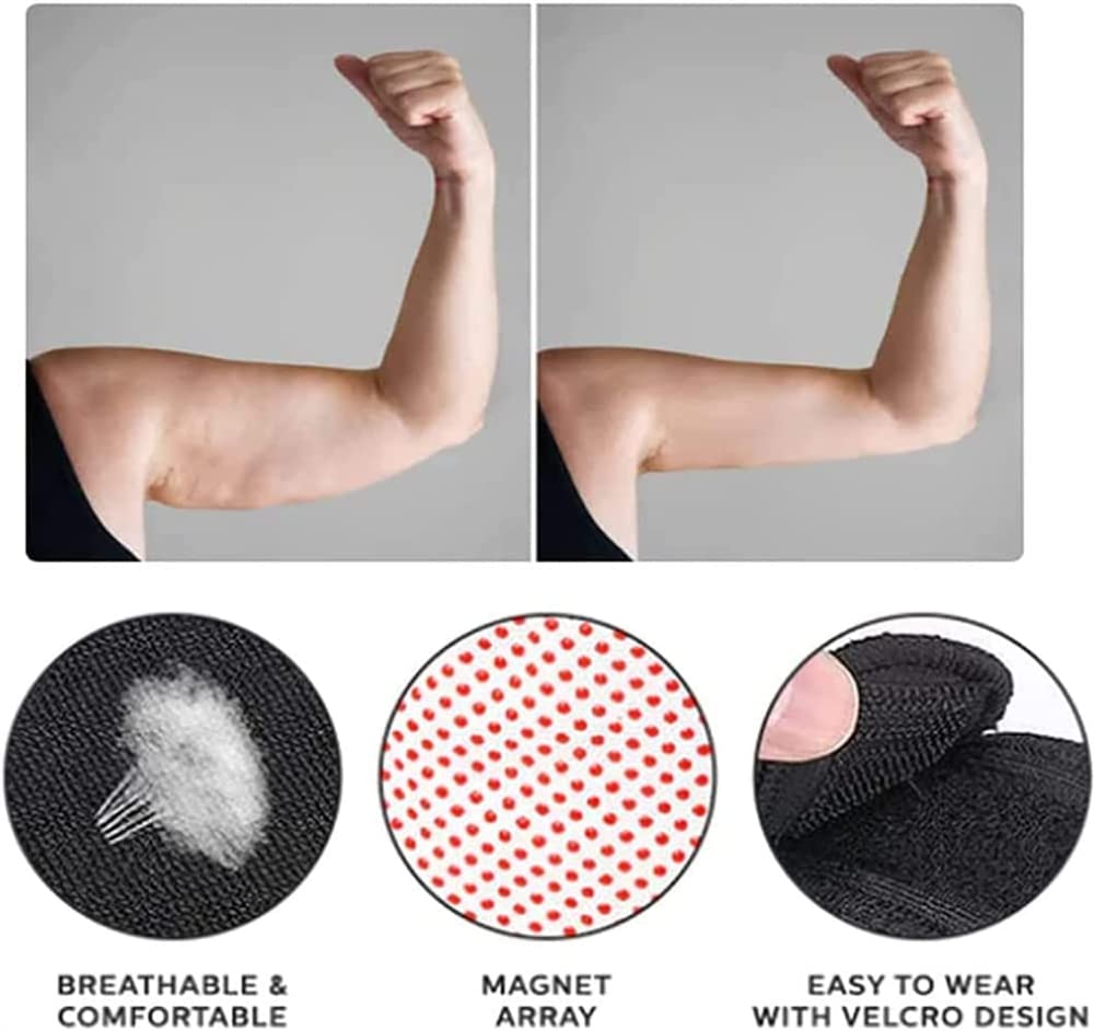 Slimmaionix Arm Trimmer Regolabile Tormalina Autoriscaldante Detoxing Shaper Bands per Braccia (Nero)
