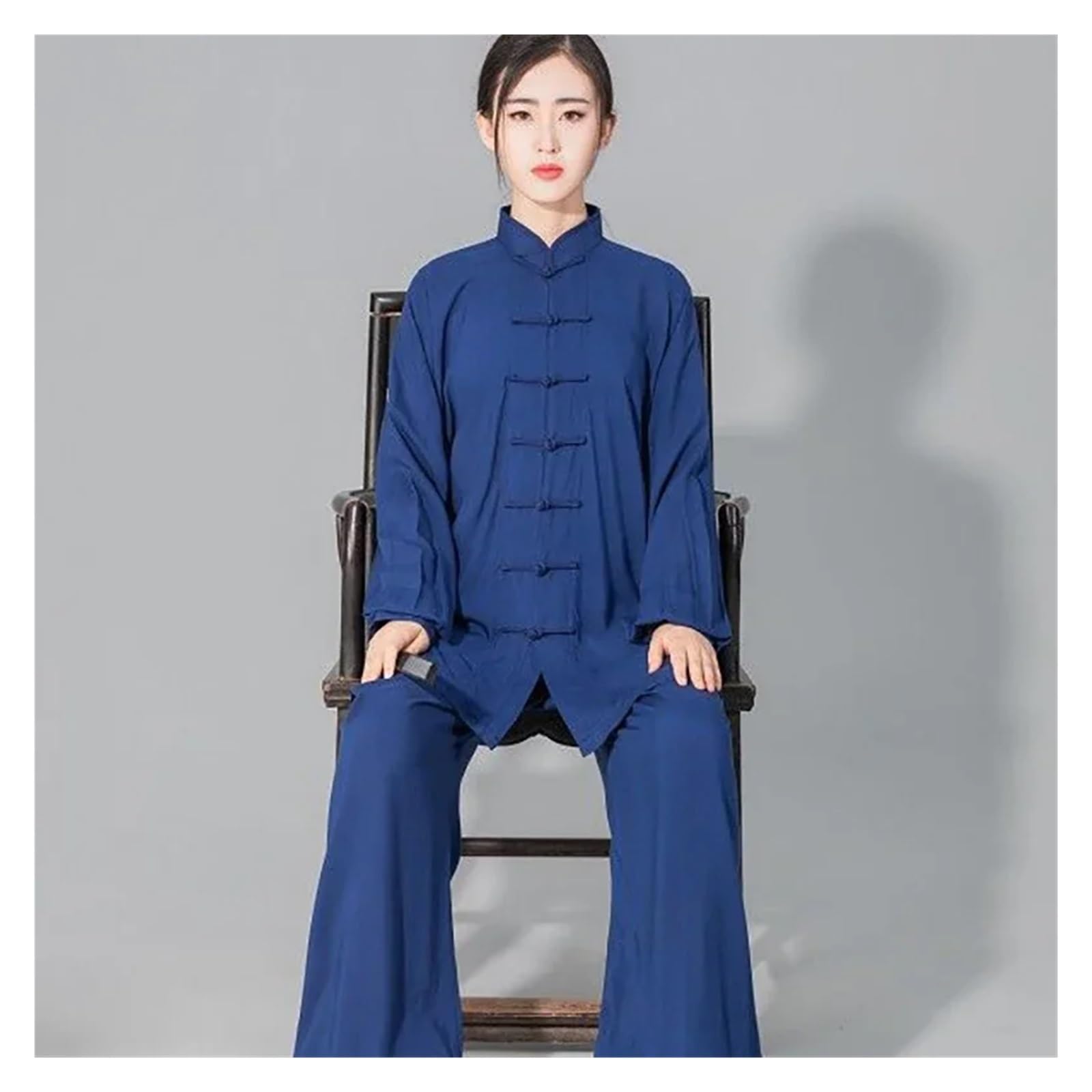 Tai Chi Anzug Tai Chi Uniform for Erwachsene, Kung Fu Kleidung, Kampfsport, Wing Chun Anzug, Tai Chi Performance(Blue,L)