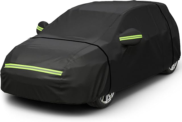 Favoto Pokrowiec na samochód Zimowy pełny garaż Pokrowiec na samochód Pyłoszczelny wodoodporny pokrowiec na samochód Samolot Pokrowiec na samochód 400cm-435cm Hatchback Czarny 435cm x 180cm x 160cm 2.8kg