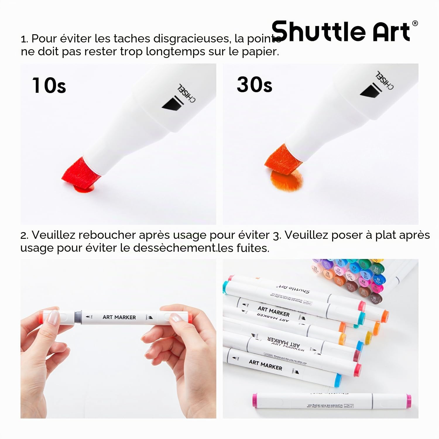 Shuttle Art 120 Feutre à Alcool à Double Pointe avec Etui de Rangement