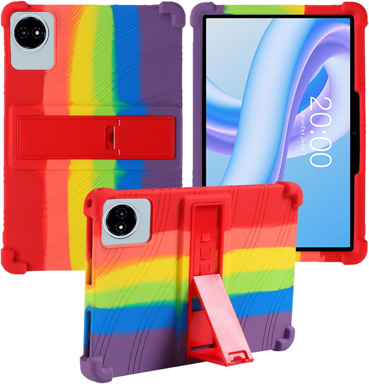 for TECLAST M50 Plus Tablet 10.1 Inch Android 14 Tablets Case,BOVUGAC Soft Silicone Adjustable Stand Shockproof Kids Friendly for TECLAST M50 Plus 10"(SkyBlue)