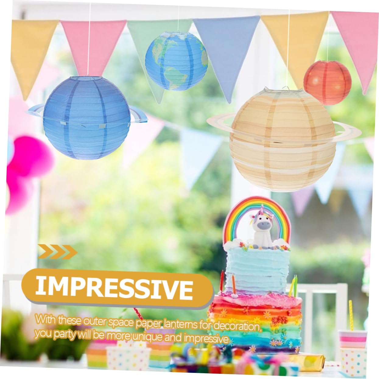 Cabilock 4 Sätze Teiliges Planeten Papierlaternen Hängend Weltraum Partydekoration Reißfestes Papier Solar System Thema Für Kindergeburtstag Kindergarten Wohnzimmer Moderne Deko 2 Stück * 4