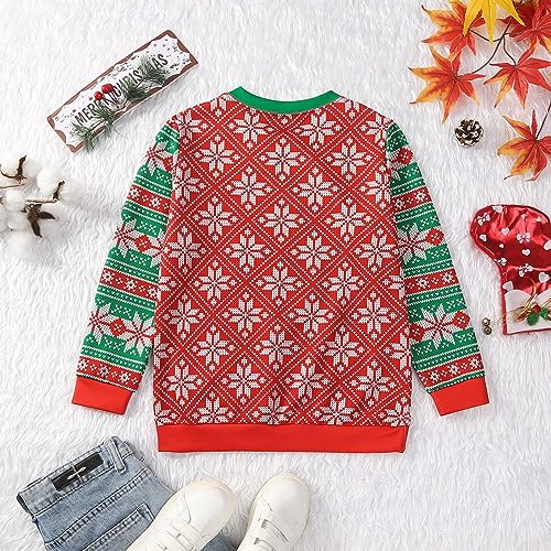 Boys Girls Ugly Christmas Sweatshirt Kids 3D Funny Xmas Long Sleeve Dinosaurs Pullover Sweater Tops T-shirt3