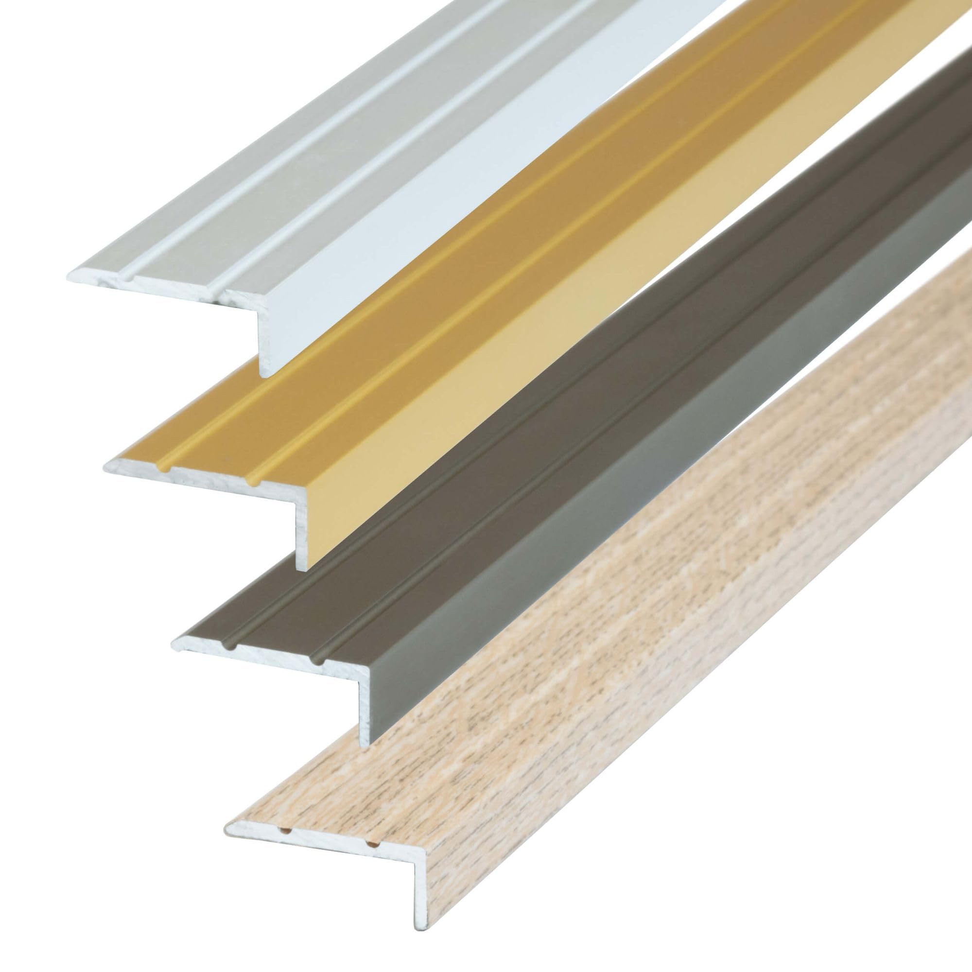 Dalsys self-Adhesive Stair Nosing Profile 200cm x 25mm x 20mm Made of Aluminum, Floor Profile for Stair Angles Champagne