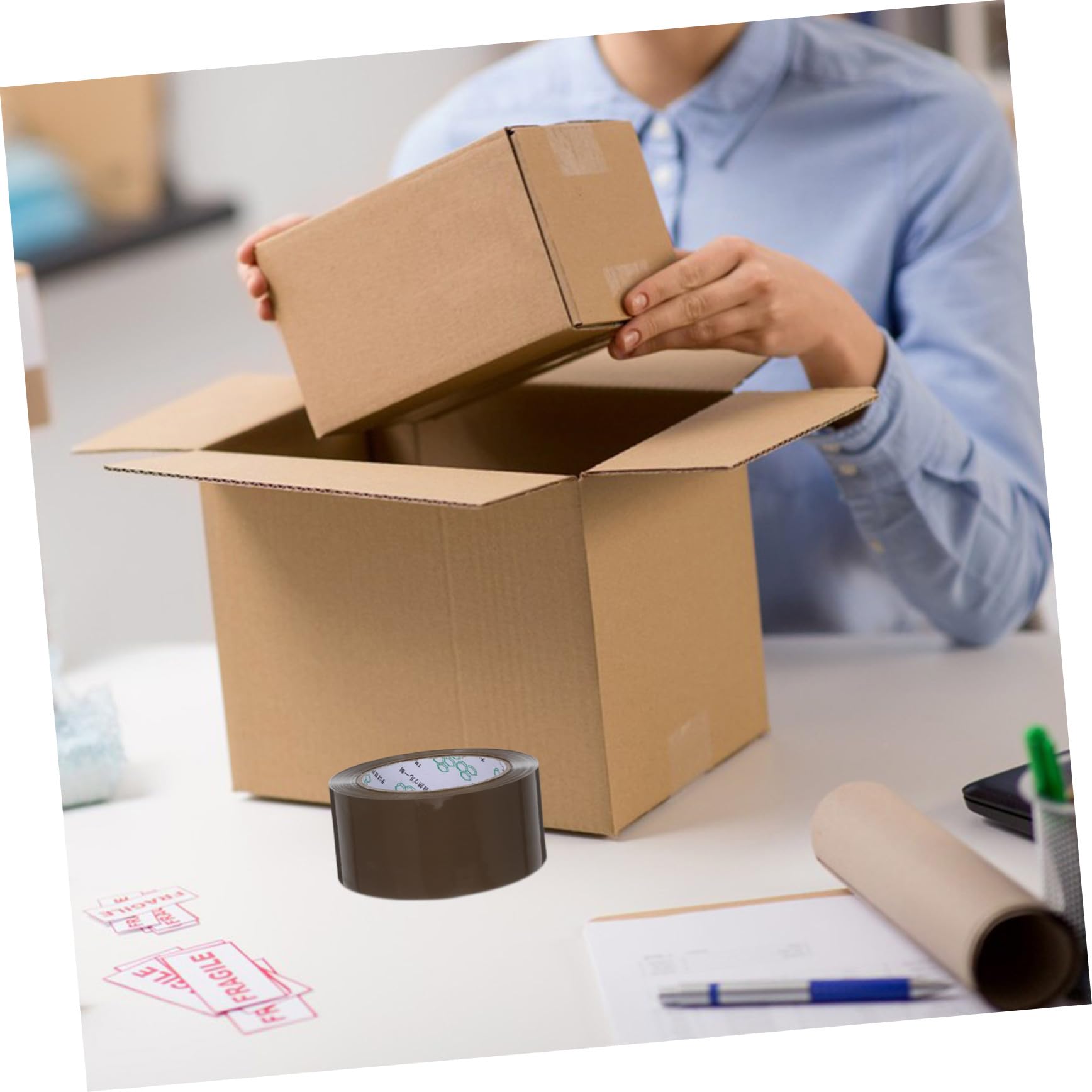 SEWACC 5 Rollen Pack Schweres Packband Starkes Versandklebeband Braun für Umzug Büro Haushalt Robustes Verpackungsband für Kartons und Transport Zuverlässiges Dichtungsband