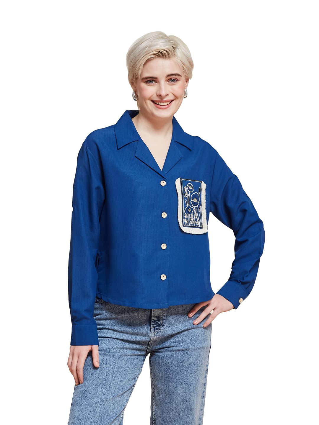 j turritopsis Women's Embroidered Long Sleeves Stylish Shirt || Shirt Top for Women-picture-40