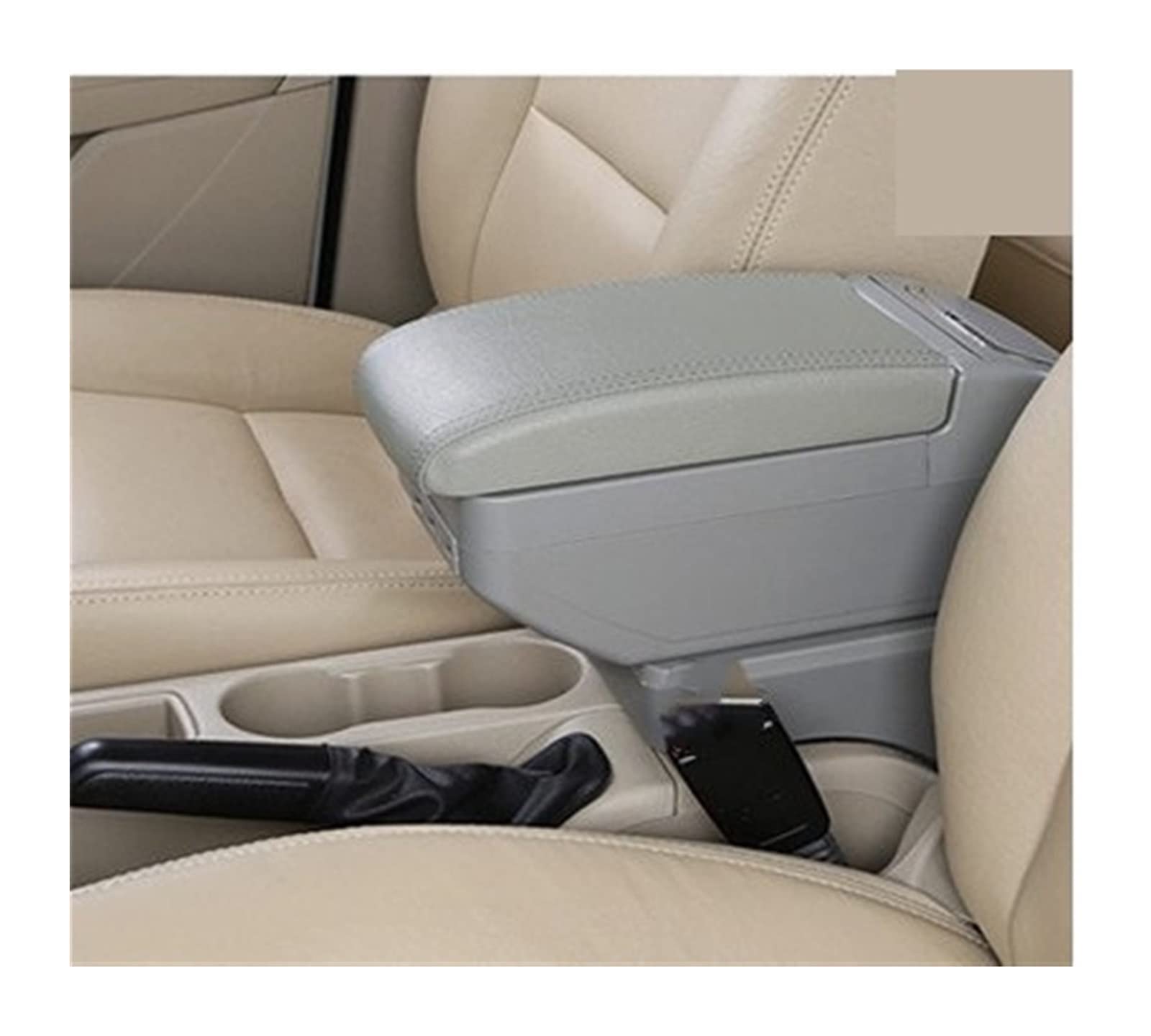 Car Armrest Box Car Armrest Box Internal Retrofit With USB Charging Ashtray Car Accessories For Toyota For Aygo X(F4 No USB)