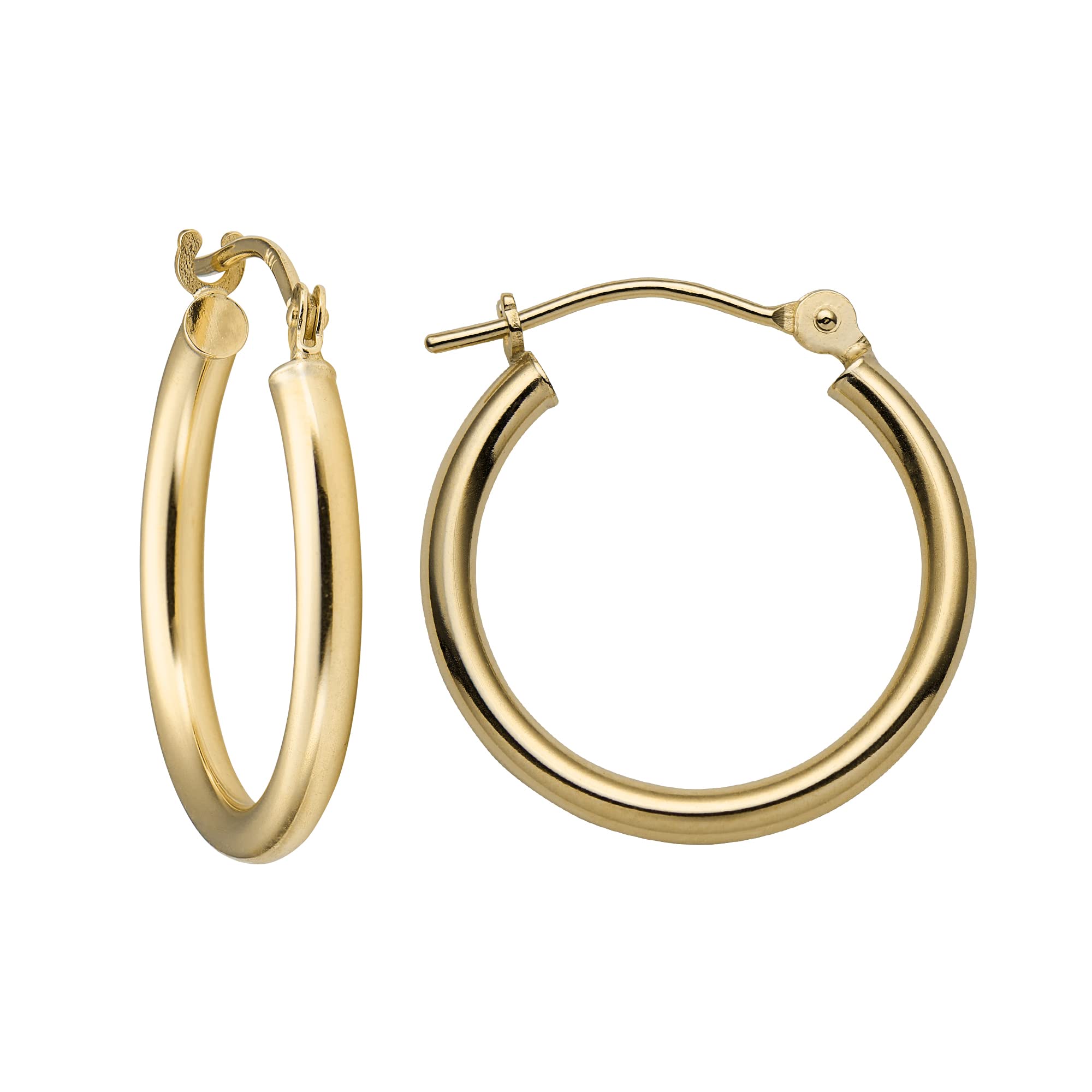 MAZZERI Solid Gold Hoop Earrings 14k Real Gold
