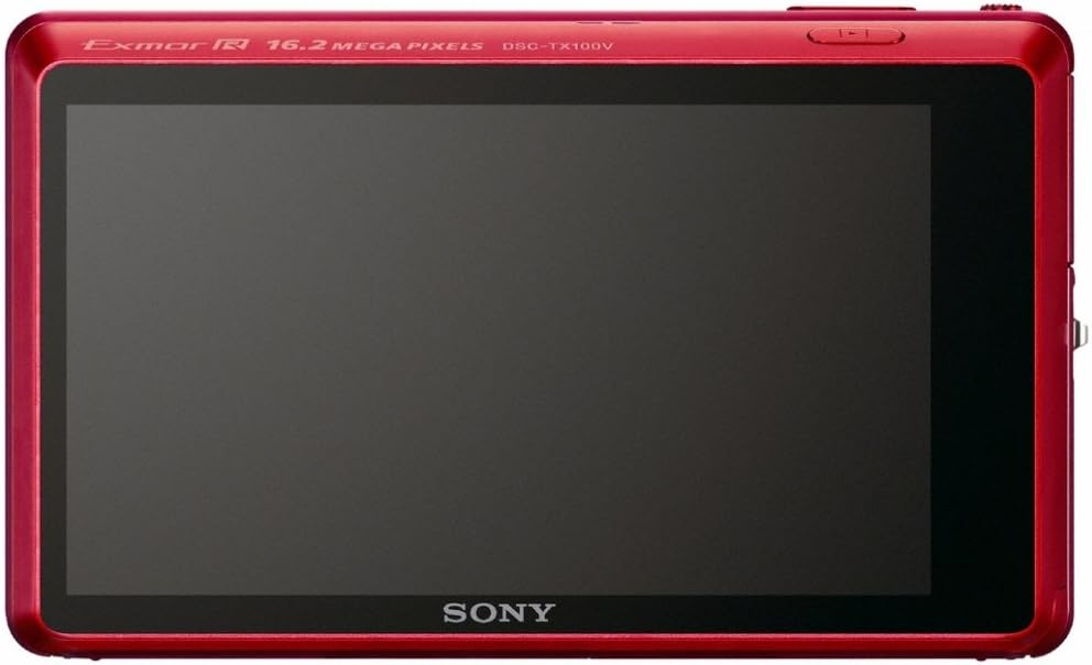 Sony Cyber-Shot DSC-TX100V 16.2 MP Exmor R CMOS Digital Still Camera with 3.5-inch OLED Touchscreen, 3D Sweep Panorama, and Full HD 1080/60p Video (Red)