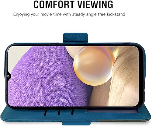 Miniatura 4 de Asuwish Funda compatible con Samsung Galaxy A32 5G 2021 de 6.5 pulgadas y protector de pantalla de vidrio templado, soporte de tarjeta de cuero,