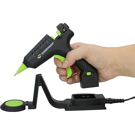 Surebonder Cordless/Corded High Temperature Mini Hot Glue Gun With Detail Tip, 20 Watt, Recharge With Portable Heat Stand (CL-195F)