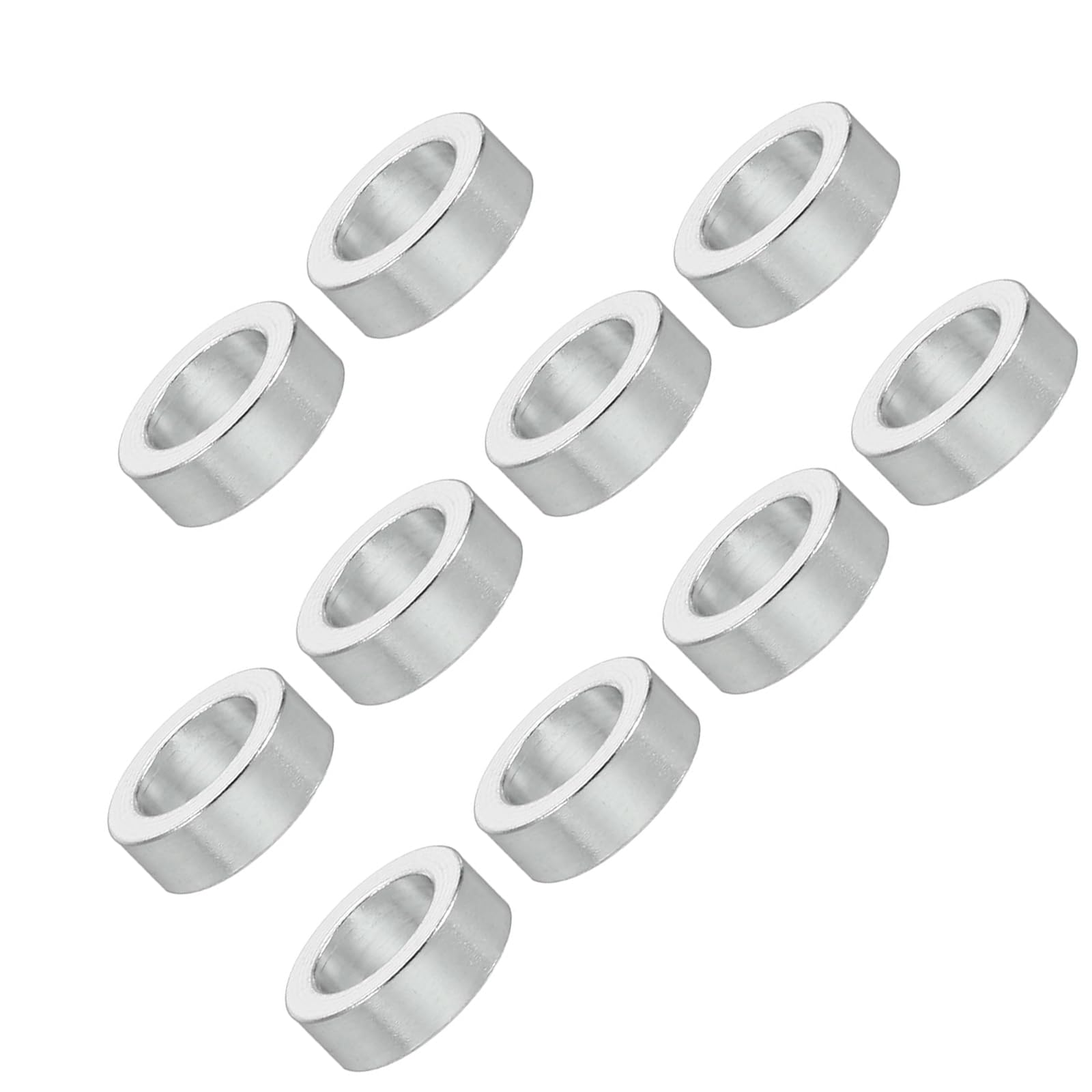 Unifizz M5 Aluminium Spacers, 10Pcs Round Metal Spacer Tubes 5.2mm ID x 8mm OD x 3mm Length Unthreaded Aluminium Standoff for M5 Screw Bolt Assemblies — image 1
