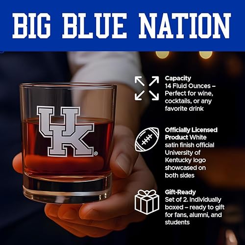 Miniatura 56 de Vaso de 2 lados, acabado satinado, roca (o whisky) - Juego de 2 (Universidad de Nueva York)