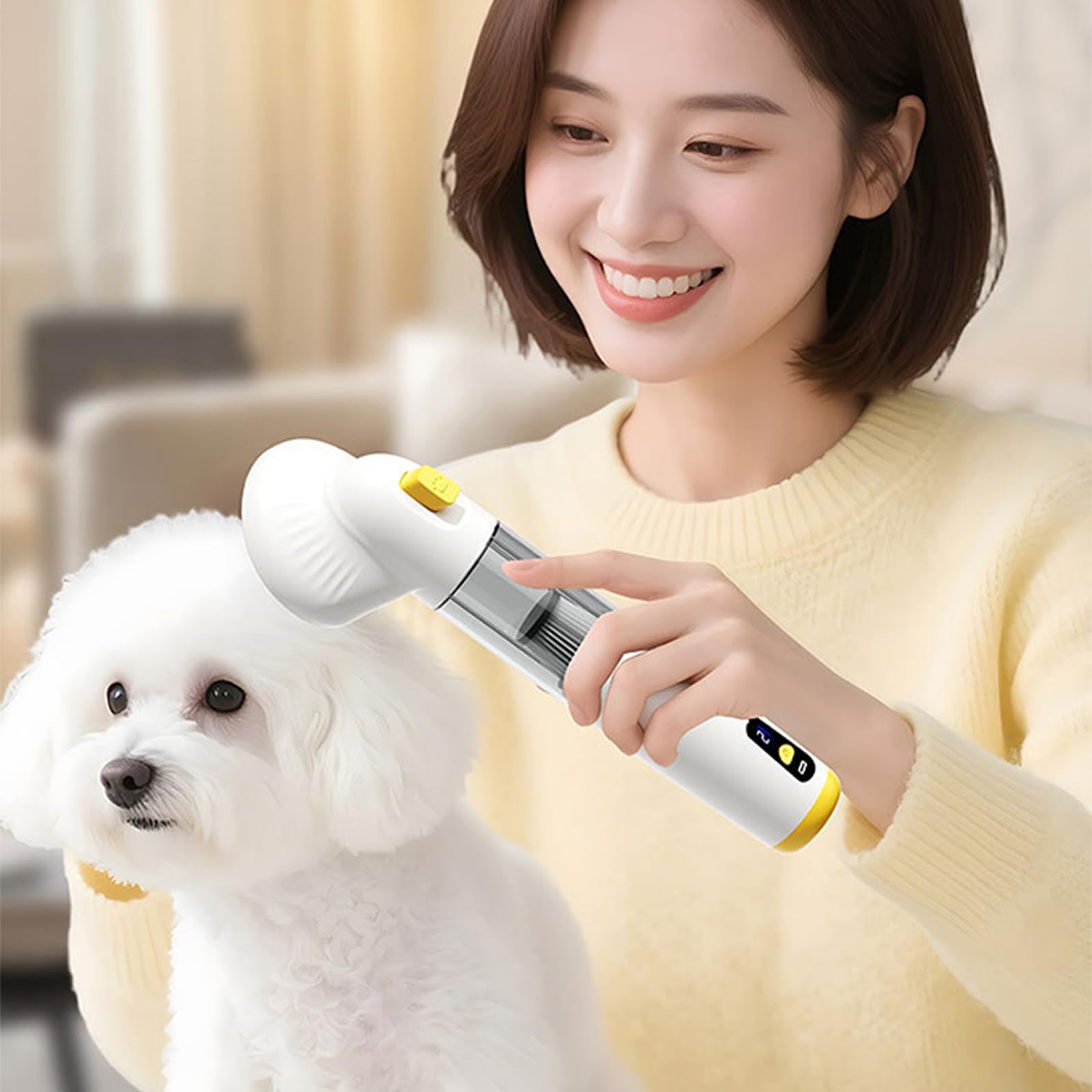 NUEAYMS Aspirador multiusos para peluquería de animales potentes sistemas depilación peine integrado ligero para la limpieza diaria de las casas, limpiador para animales domésticos