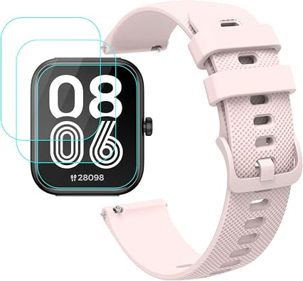 IDW25 Smartwatch Accessories - Quick Release Watch Band with [3 Pack] Screen Protector Not Glass, Replacement Bands Strap Compatible for KALINCO SENBONO Mikego BOOOMIC Smart Watch IDW25