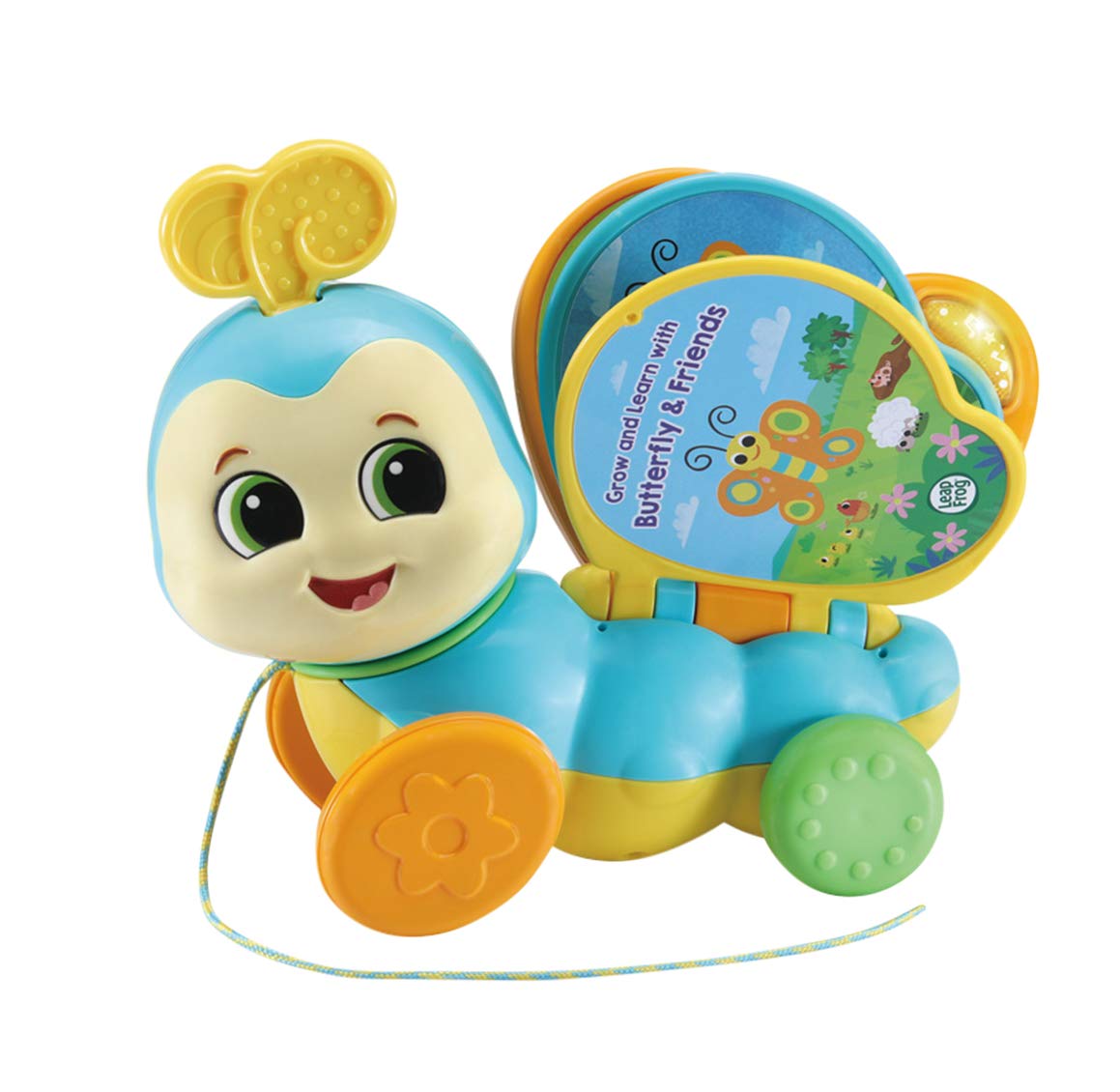 LeapFrog Livre papillon à tirer - Trotteur éducatif avec phrases et chansons, livre d'apprentissage de bébé, jouets d'apprentissage préscolaire, jouet musical pour bébé, à partir de 12 mois
