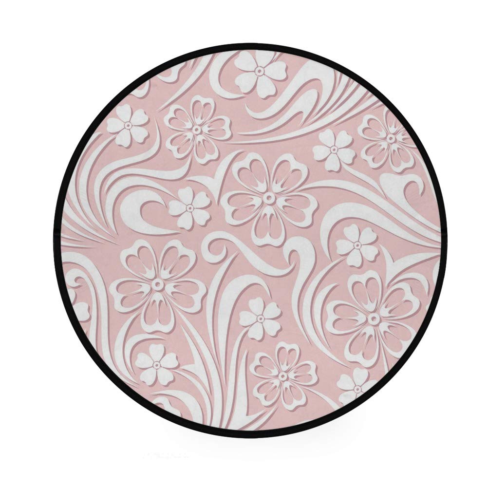 Tapis d'intérieur moelleux rose et blanc pour une atmosphère douce et sereine