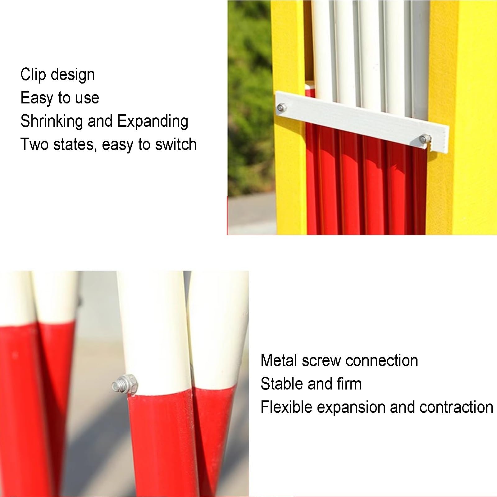 Barrera de Tijera portátil Extensible - Barricada metálica de tráfico para Control de accesos, Barrera de Seguridad retráctil para Eventos al Aire Libre, gestión de Multi