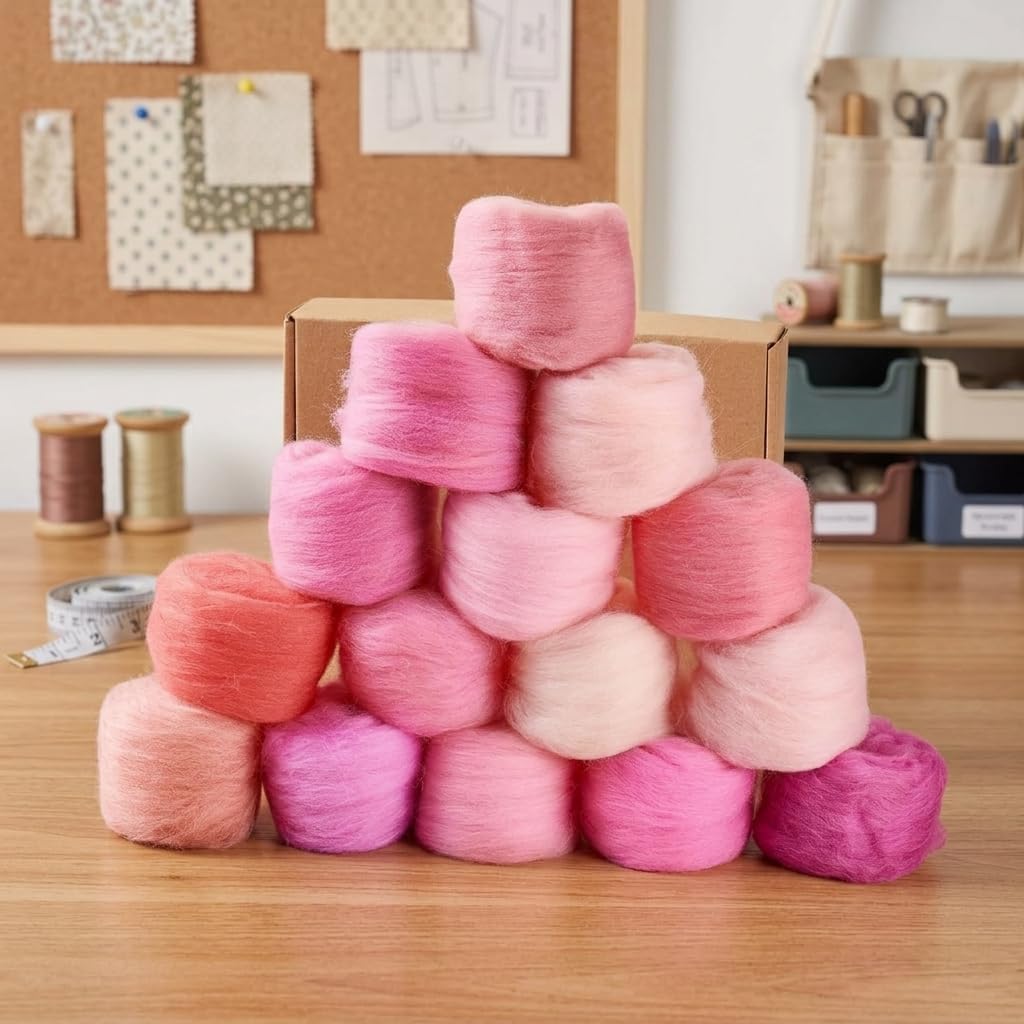 LIFKOME Felting Wool 1 Piece Wool Roving for Felting Crafts