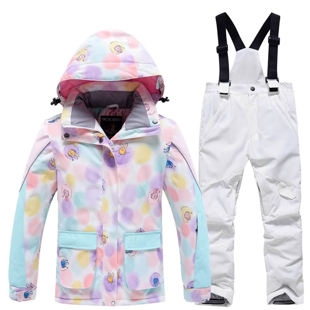 Girls/Boys Snowsuits Hooded Insulated Windproof Winer Coats Ski Jacket Snow Pants Set
