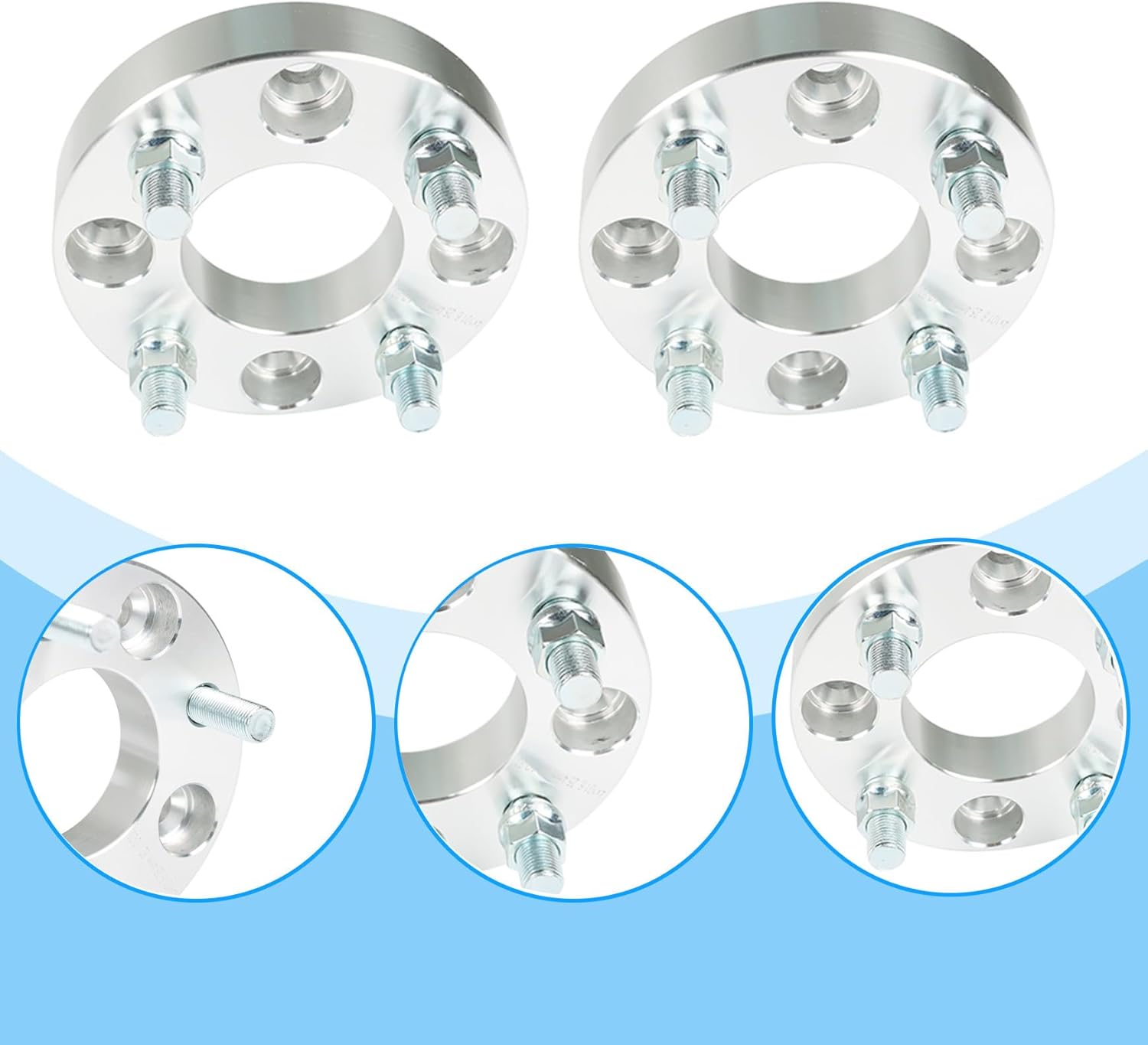 Silscvtt 2 Pcs Wheel Spacers 1 Inch 62mm Hub Bore Replacement for Golf Carts