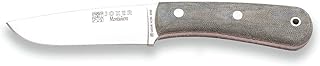Joker Hunting Knife Montañero CV134, Canvas Micarta Handle, 4.3 in. Blade Sandvik 14C28N, Black Leather Sheath, Fishing, Hunting, Camping and Trekking Tool - Joker