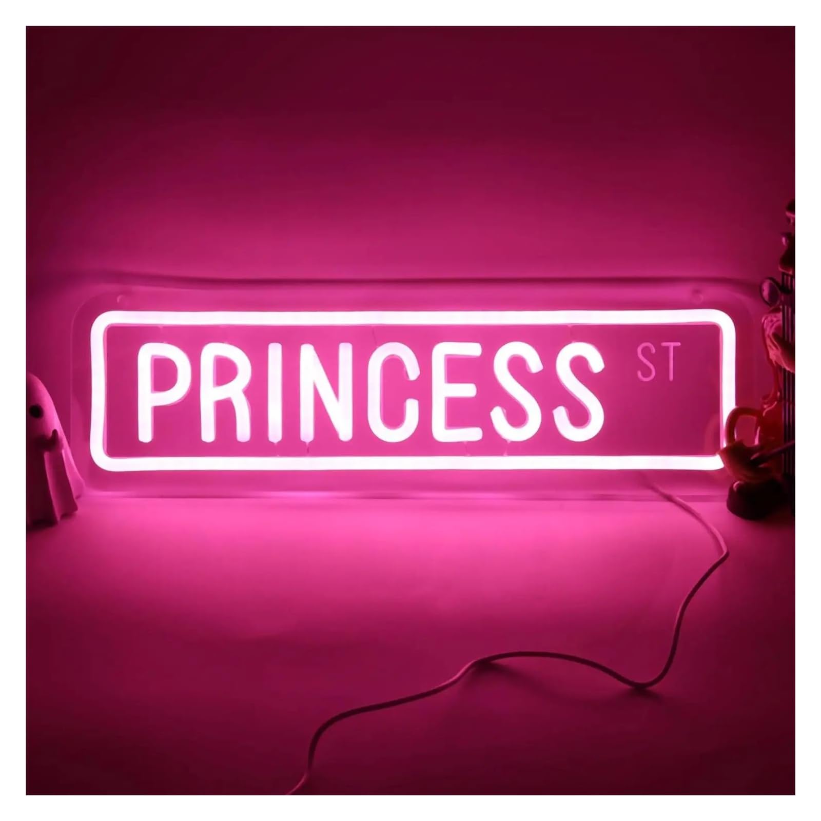 Wiszące neony artystyczne "Princess" Neonowy Wyłącznik Ściemniacza USB Do Baru Cafe Gaming Room Dekoracje Sypialni 15,7x4,6 Cala