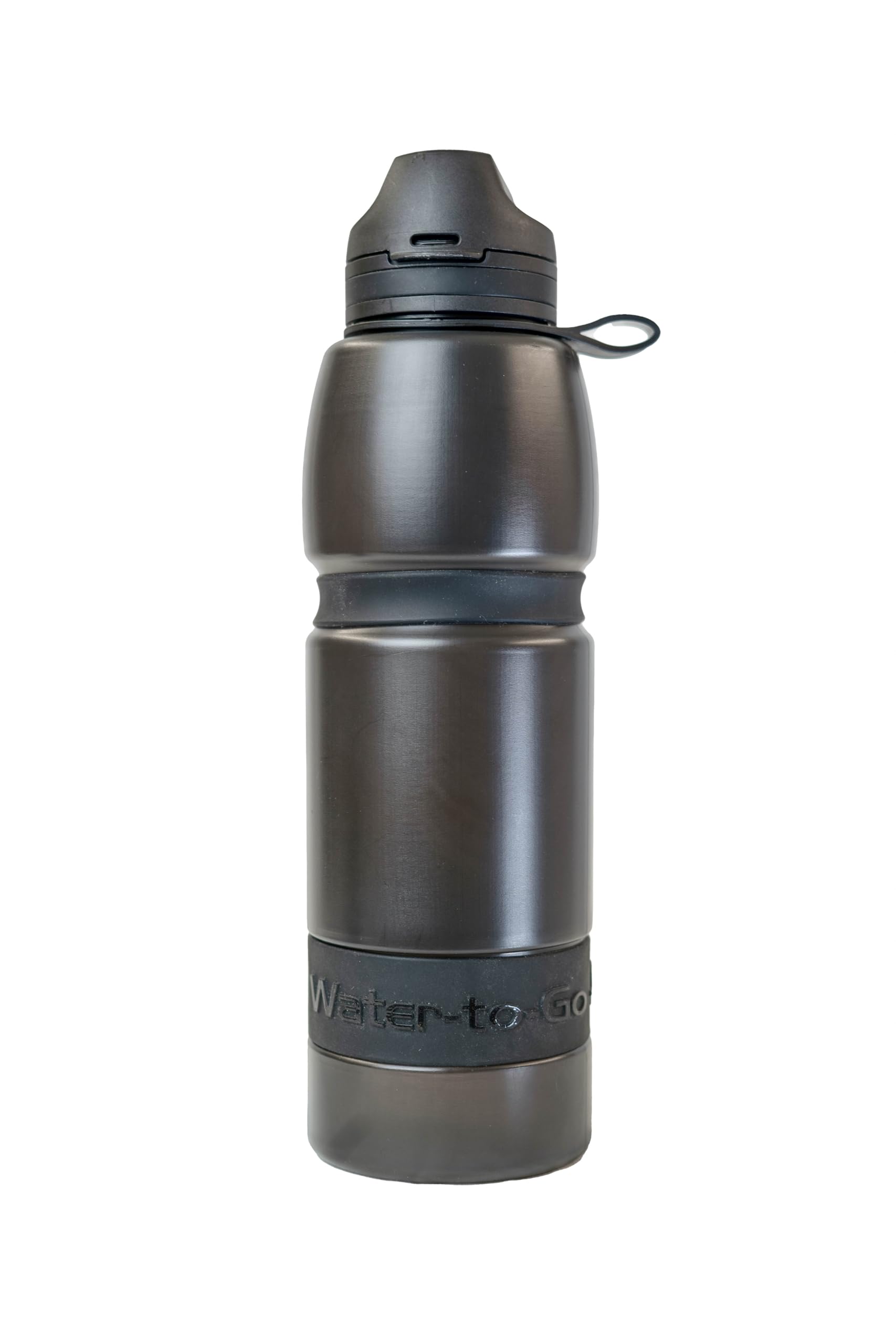 WATER TO GO Active 100 - Borraccia con filtro 3 in 1, 1,0 l, materiale di canna da zucchero, 193 g, test di laboratorio, rimuove il 99,999% di sostanze nocive, colore: nero