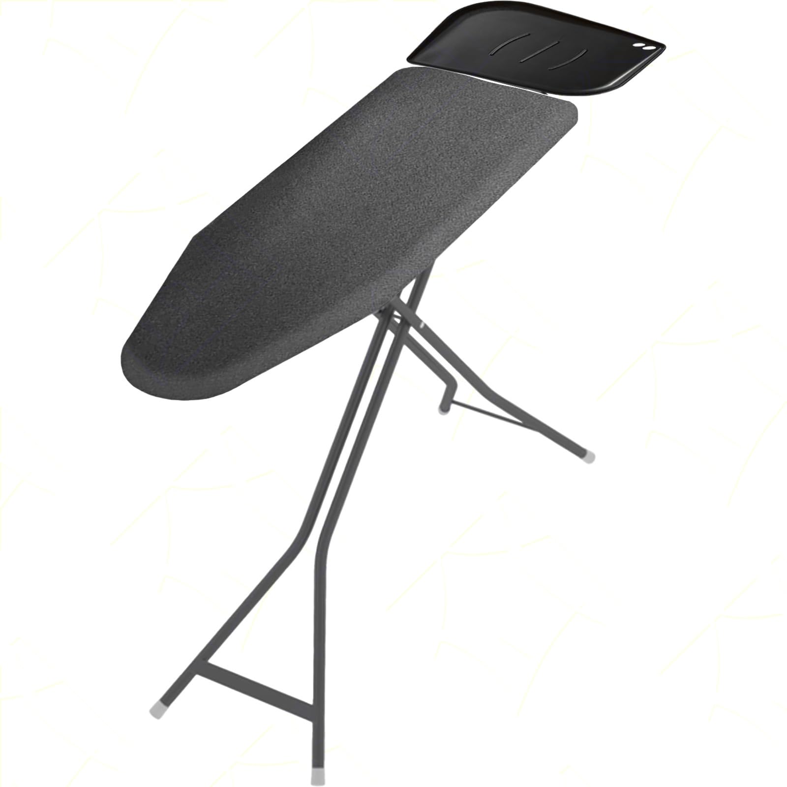 Sicignano | Table de repassage Tritone 120 x 40 cm, porte chaudière, porte cintres, antidérapant, gris, 153 x 43 x 95 h cm