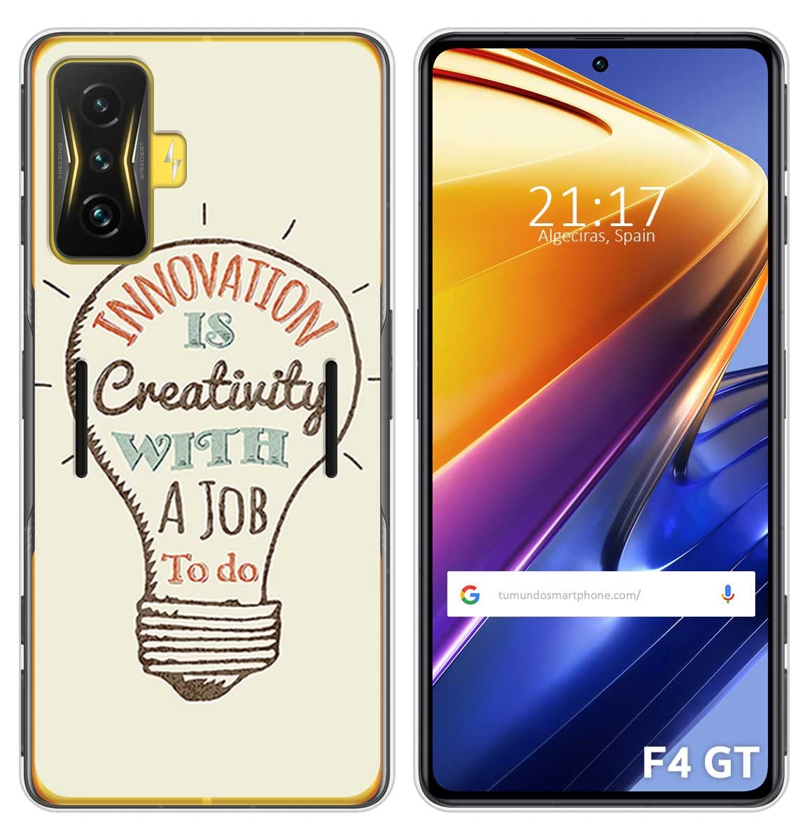 Cover Personalizzata Per Xiaomi POCO F4 GT 5G - Con Foto, Testo O Logo - Bordo TPU + Retro In Vetro Temperato - Stampa HD - 4