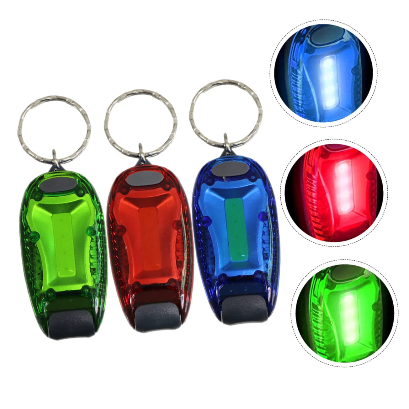 BESPORTBLE 15 Pièces Lumière De à Dos Feu D'avertissement De Marche Lumière De Sécurité pour La Pêche Lumière LED pour Le Vélo Porte-clés LED Lumière Voyant De Vélo Voyant De Marche Abdos