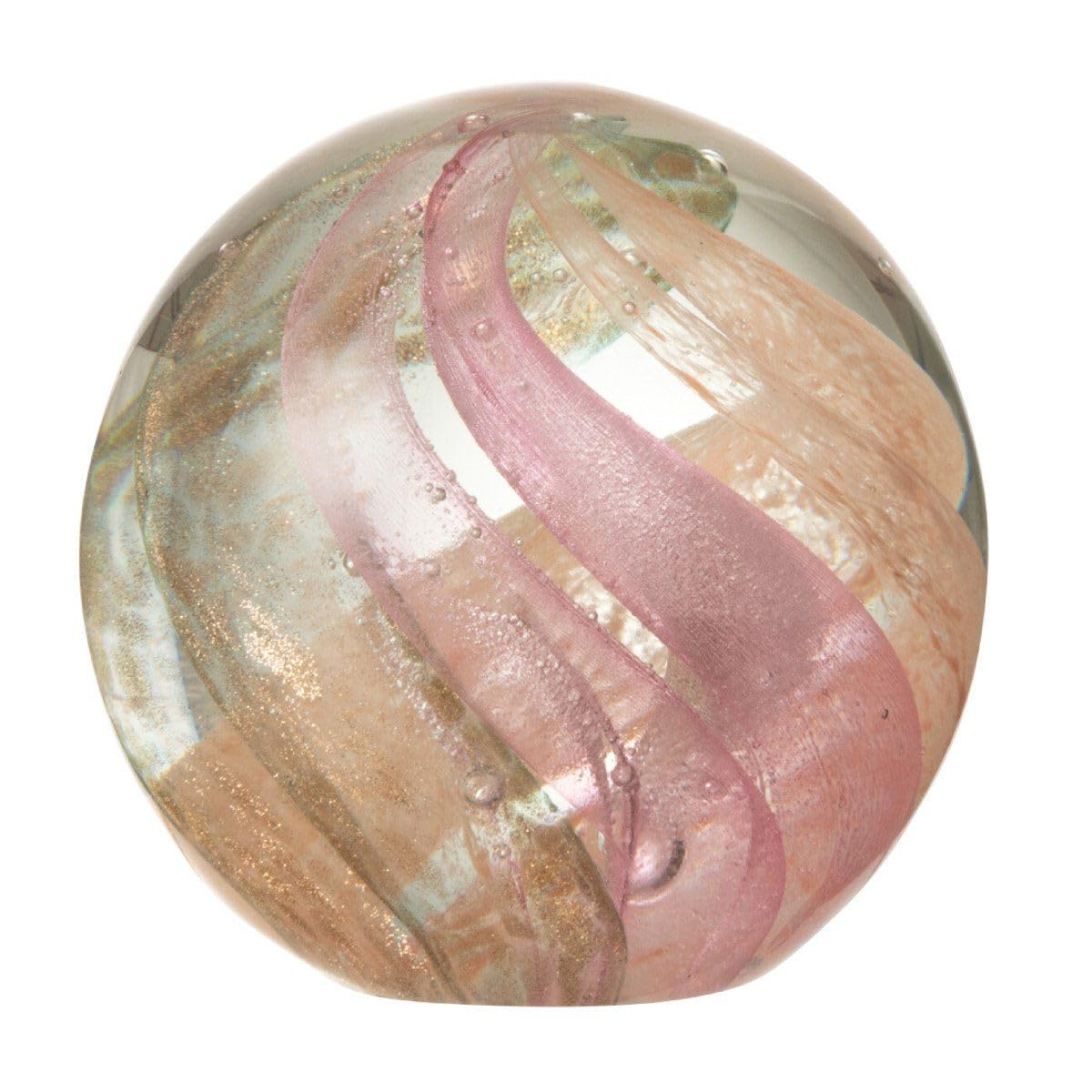 Paris Prix Presse-Papier en Verre Ouragan 10cm Rose & Or