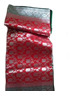 Silver Zari Dark Tomato Red Body Green Paalu Borders Blouse Contast Bridal Satin Banarasi For Wedding Marriage