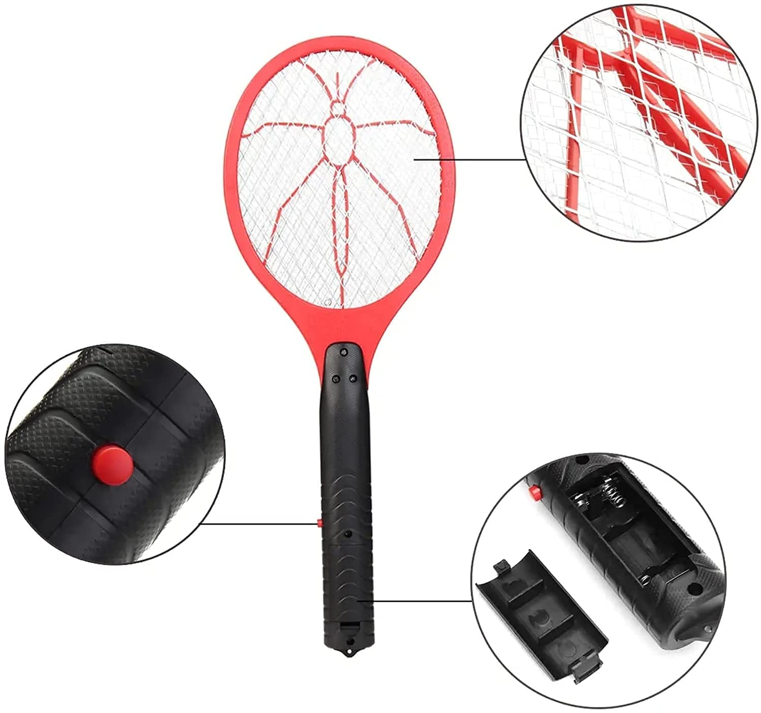 MU Elettrico Zanzara Racket Insetto Killer Killer Racchetta Pipistrello a 4 Strati a Maglia a Fly Mosquito Repellente per Zanzare, Adatto per Interni Ed Esterni,Verde,Taglia Unica