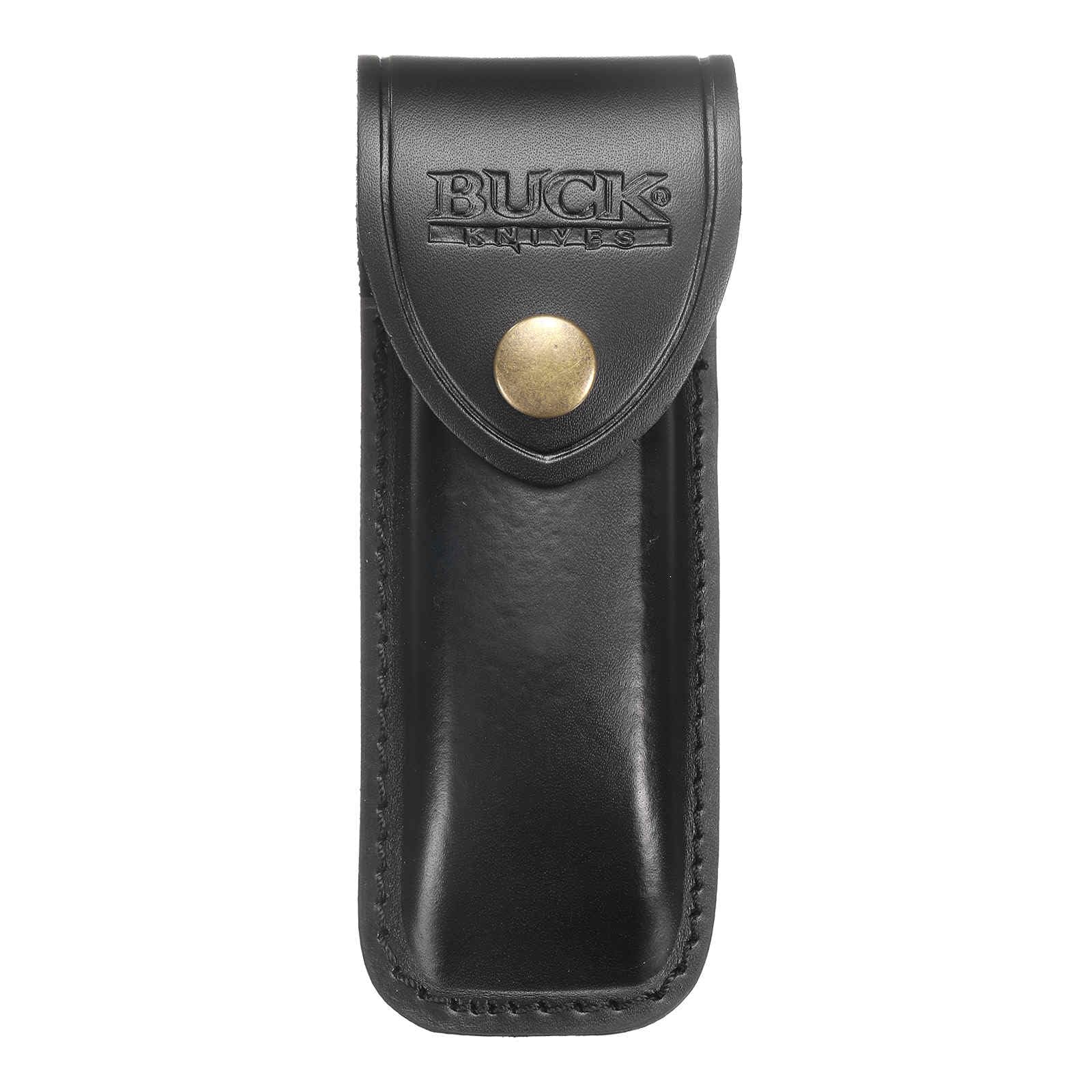 HARFINGTON Leather Knife Sheath 5.71" Leather Pocket Knife Sheath with Hole for Folding Knife Camping Hunting Outdoors, Black