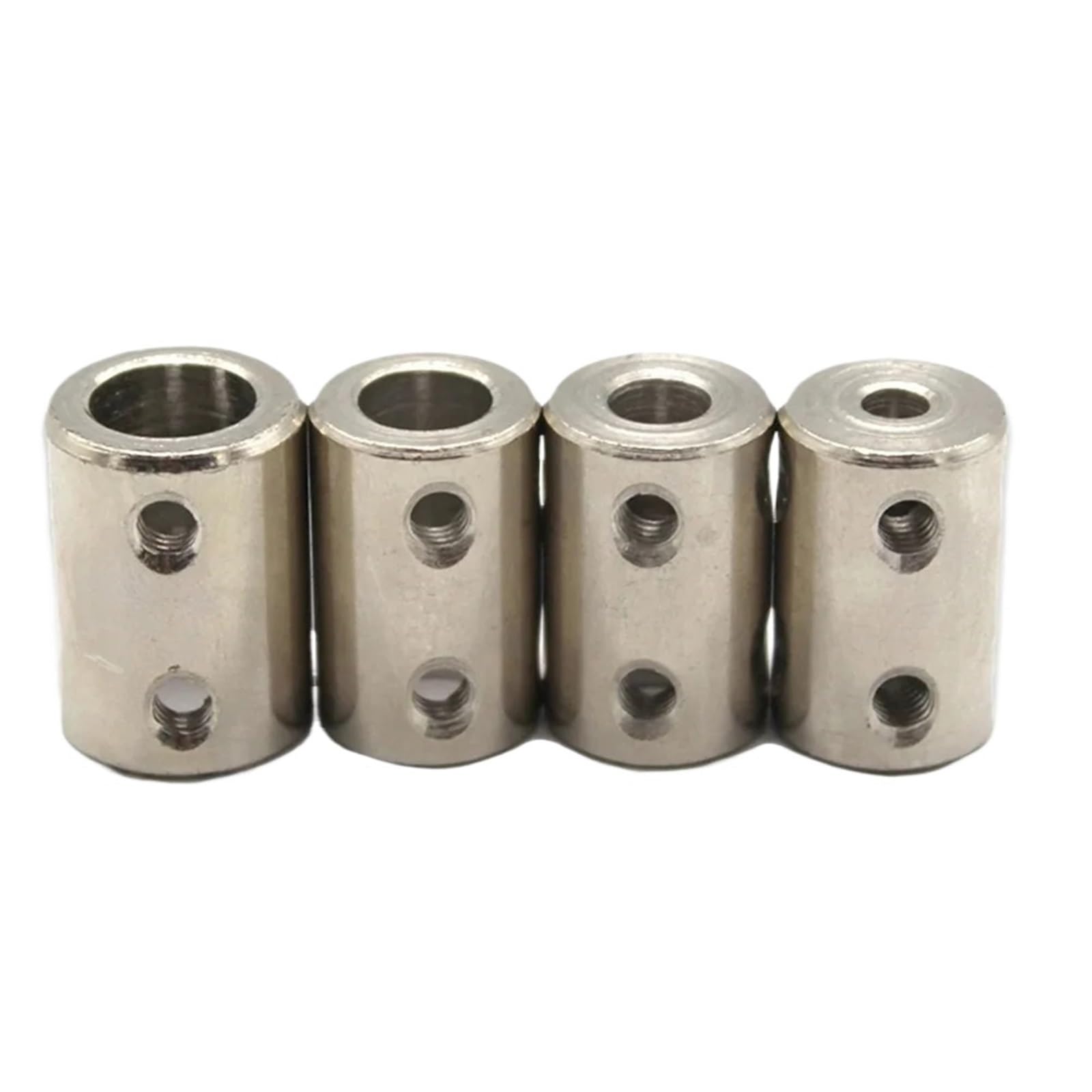 1 juego de acoplamiento rígido for eje de 4 mm/5 mm/6 mm/8 mm/10 mm, conector de acoplamiento de eje for motor CNC, manguito de transmisión de acero(4mm-4mm)
