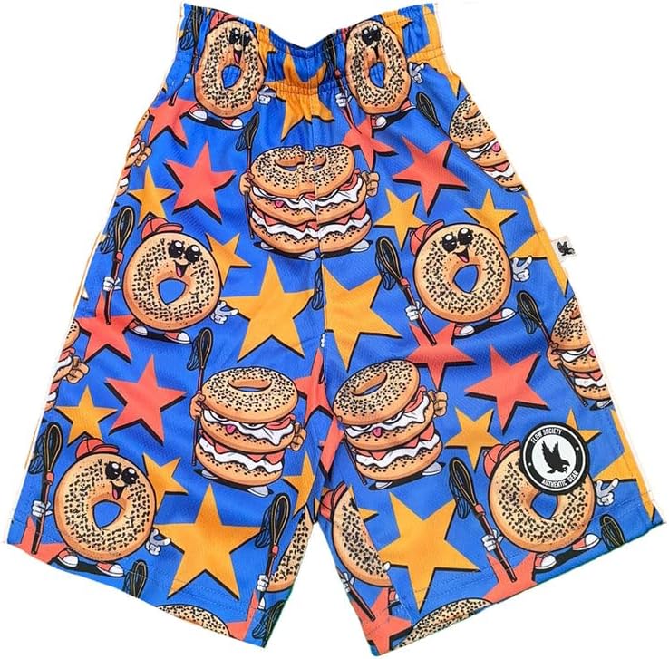 Flow Society Bagel & Lax Attack Boys Athletic Shorts - Activewear - Patterned - Boys Basketball Shorts - Boys Lacrosse Shorts
