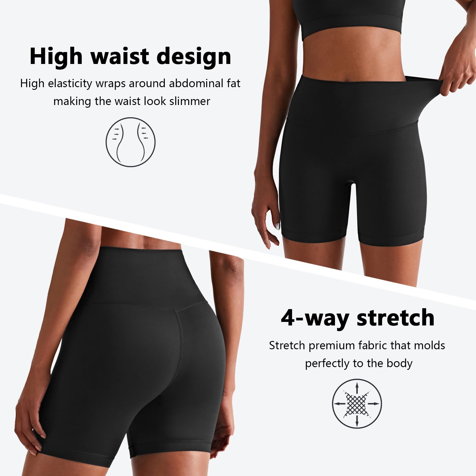 Pantalones Cortos de Deporte para Mujer, Pantalones Leggings Cortos de Yoga Cintura Alta, Mallas Cortas Short Deportivo Mujer