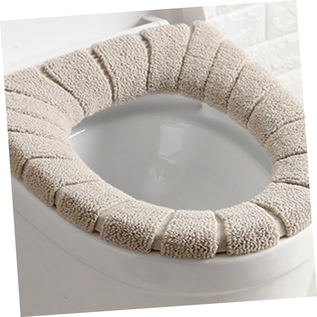 RORPOIR 3pcs Washable Warmer Seat Covers Soft Round Toilet Seat Pads Elastic Stretch Universal Fit Random