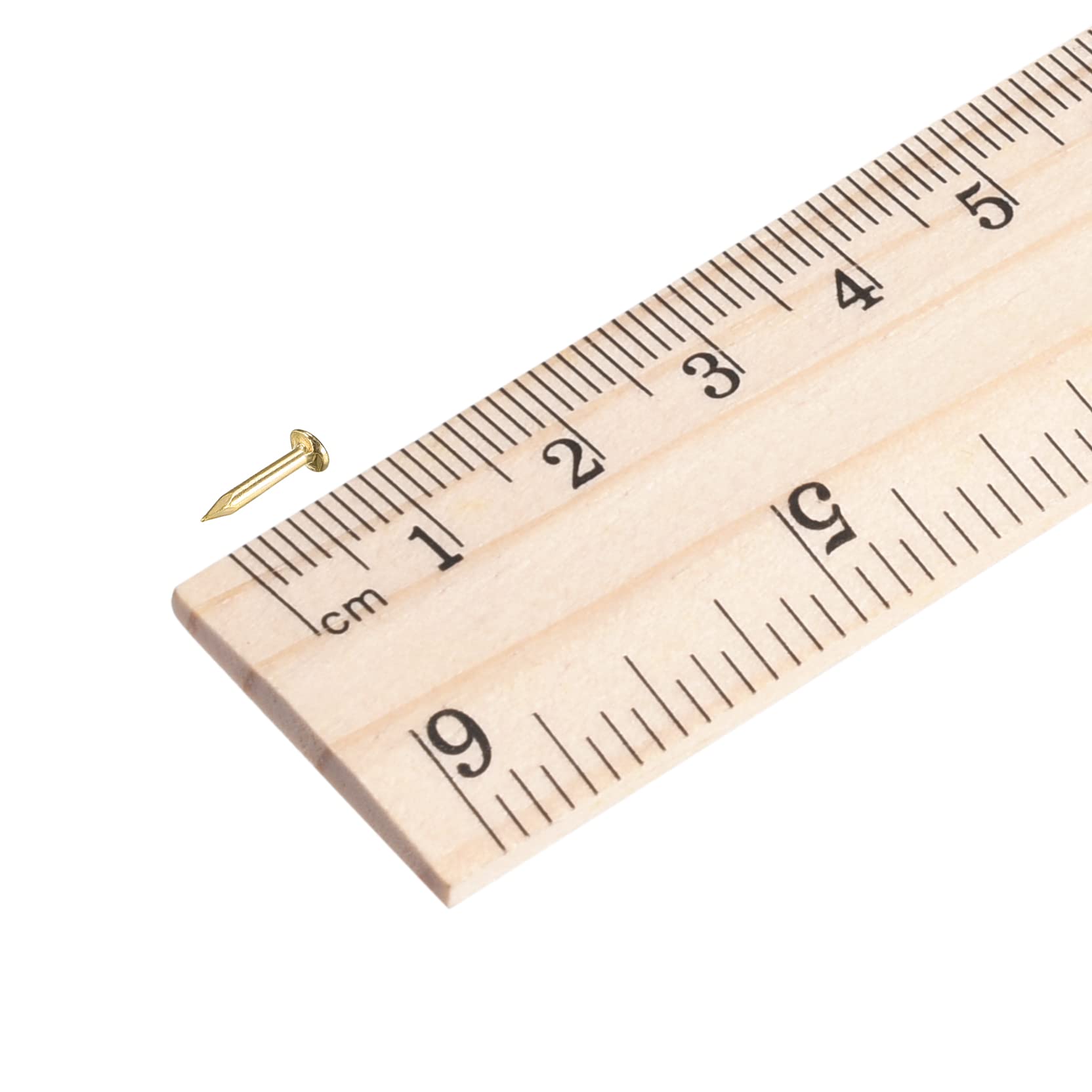 sourcing map 500 sztuk małych gwoździ z mosiądzu 1X8 mm (śr. x dł.) do drewna DIY dekoracyjne obrazy pudełka akcesoria gospodarstwa domowego odcień mosiądzu
