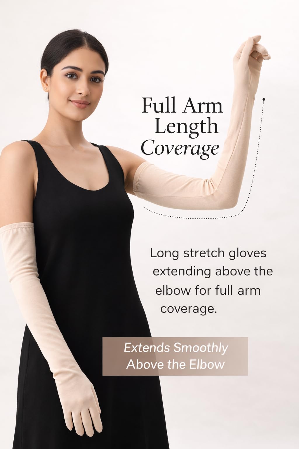 Motoway Sun Protection Full Arm Gloves for Women & Girls | UV Protection Anti-Tan Arm Sleeves for Driving, Riding, Cycling & Outdoor Activities | Breathable, Stretchable & Lightweight | Pack of 10 1