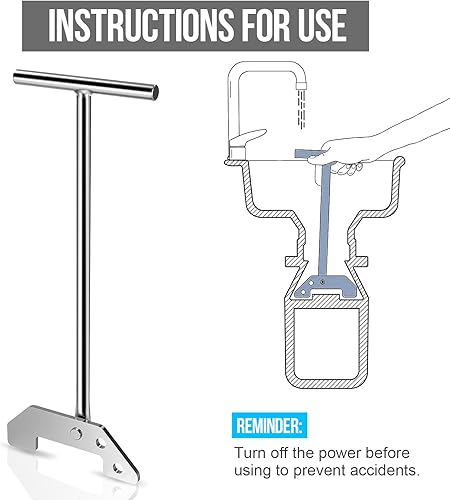 Miniatura 4 de Trajihye Llave para desatascar basura, compatible con Waste King, Moen e InSinkErator - Eliminación rápida de bloqueo desde arriba del fregadero