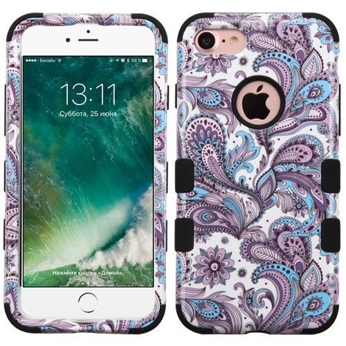 Wydan Compatible Case for iPhone 8 / iPhone 7 - Hybrid Hard Shockproof Case Protective Heavy Duty Impact Skin Cover - Paisley for Apple